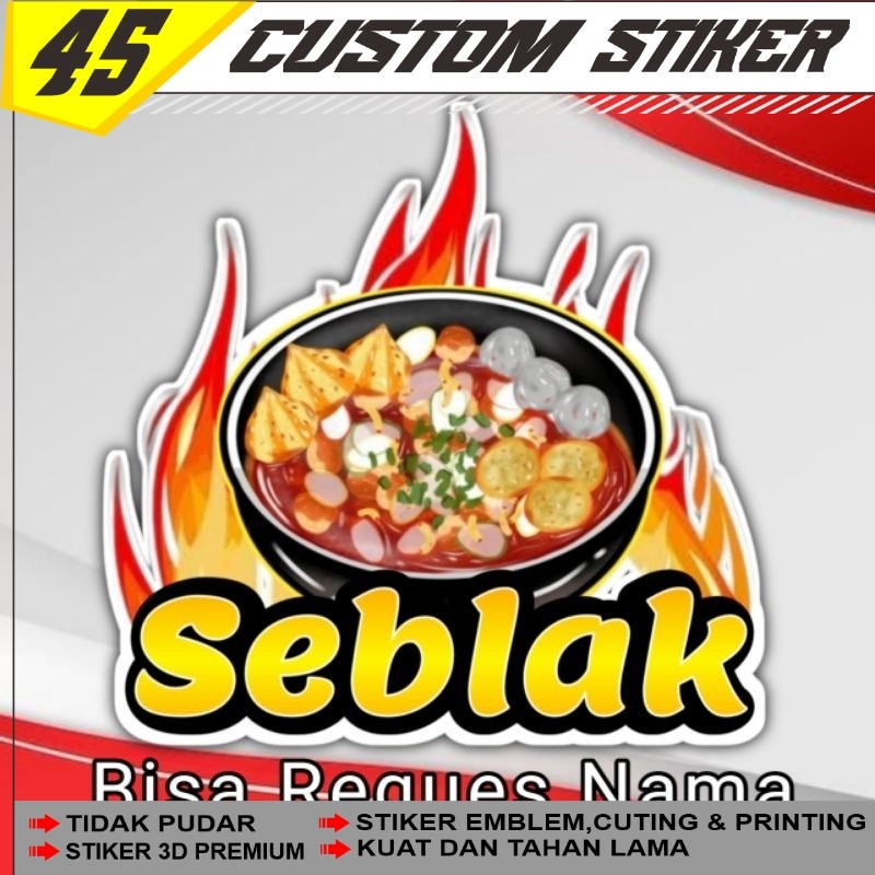 Stiker Seblak |Stiker Gerobak Jualan