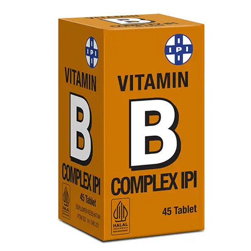 Vitamin B Kompleks IPI Isi 45 Tablet Termurah - Suplemen Vitamin B1 B6 B12, Tingkatkan Energi & Sara