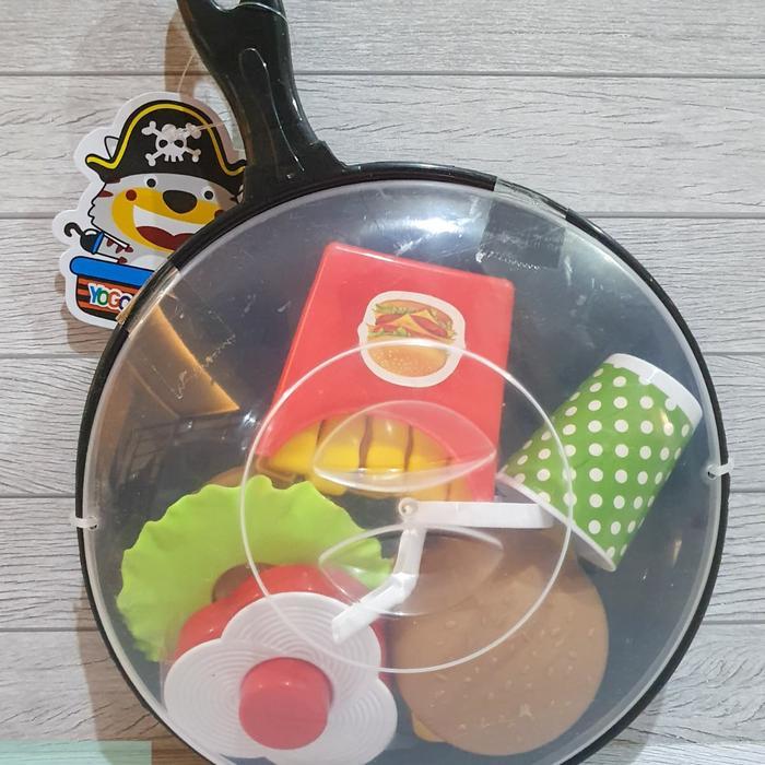 Mainan Anak Panci Masak Masakkan Teflon Burger Kentang Set YK26 - Panci Set YK26
