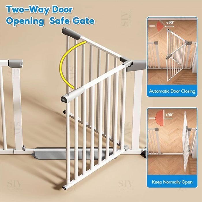 Mamafun Pagar Pintu Bayi Penghalang Pintu Bayi Pagar Tangga safety gate baby - 83-90cm, Hitam
