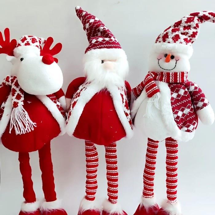 Boneka Kaki Panjang Tarik Kado Natal Unik Boneka Jumbo Santa Hampers Ornamen Hampers Parcel Natal Mu