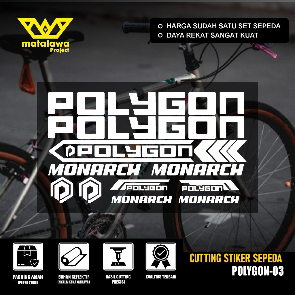 Sticker Cutting Sepeda POLYGON Stiker Decal Aksesoris Bike MTB Balap Set Dewasa 03