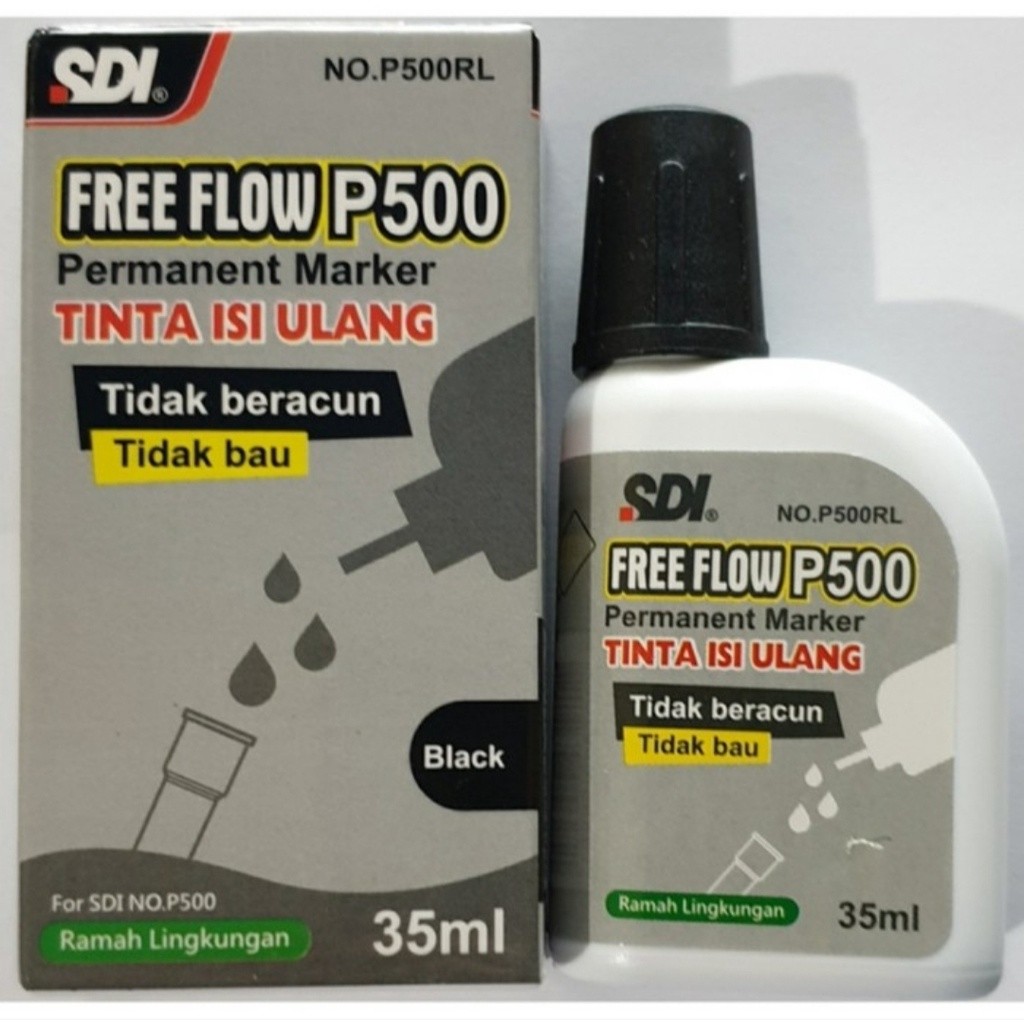 Refill Tinta Spidol Permanen SDI P500RL 35ml Tahan Air
