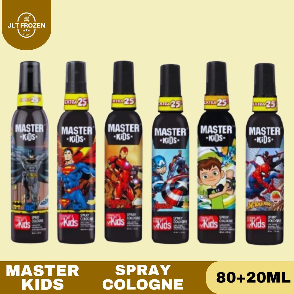 Master Kids Spray Cologne 80+20 ML / Parfum Anak / Batman / Spiderman / Superman / Ben-10 / Caption 