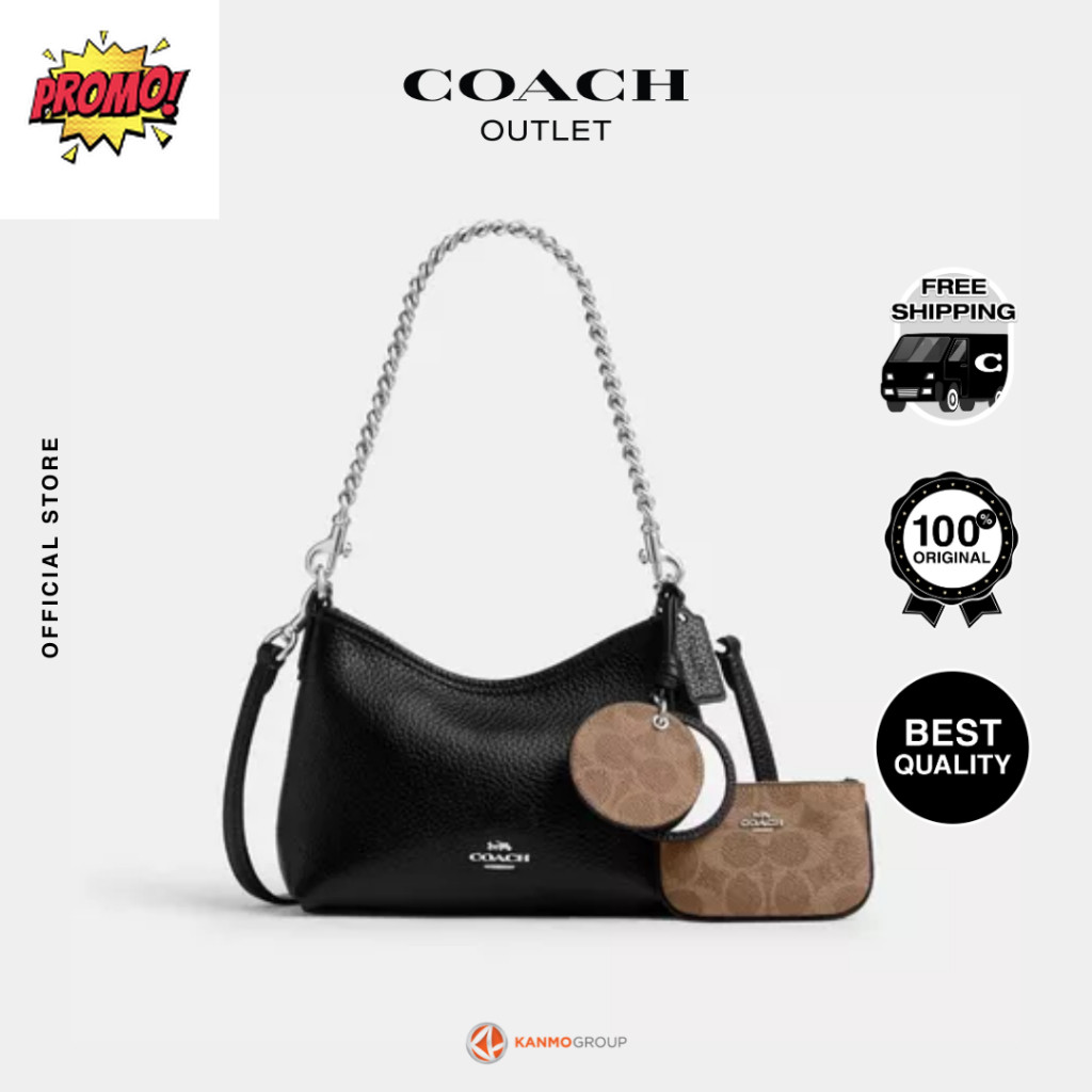 Coach Laurel Small Shoulder Bag With Mirror Charm And Pouch - Tas Bahu Wanita