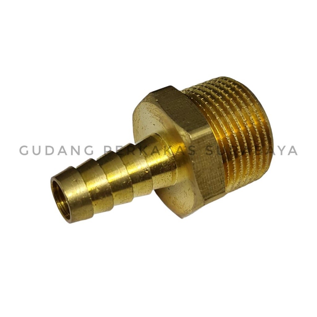 NAPLE SELANG DRAT LUAR 1/4 SAMBUNGAN SELANG NEPEL SELANG DRAT PIPA 1/4 NEPEL DRAT LUAR x NEPEL SELAN