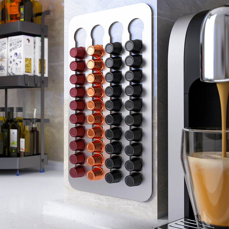 Coffee Capsule Storage Rack Space Saving Capsule Holder Multi-layer Design Coffee Pods Holder Wall-M