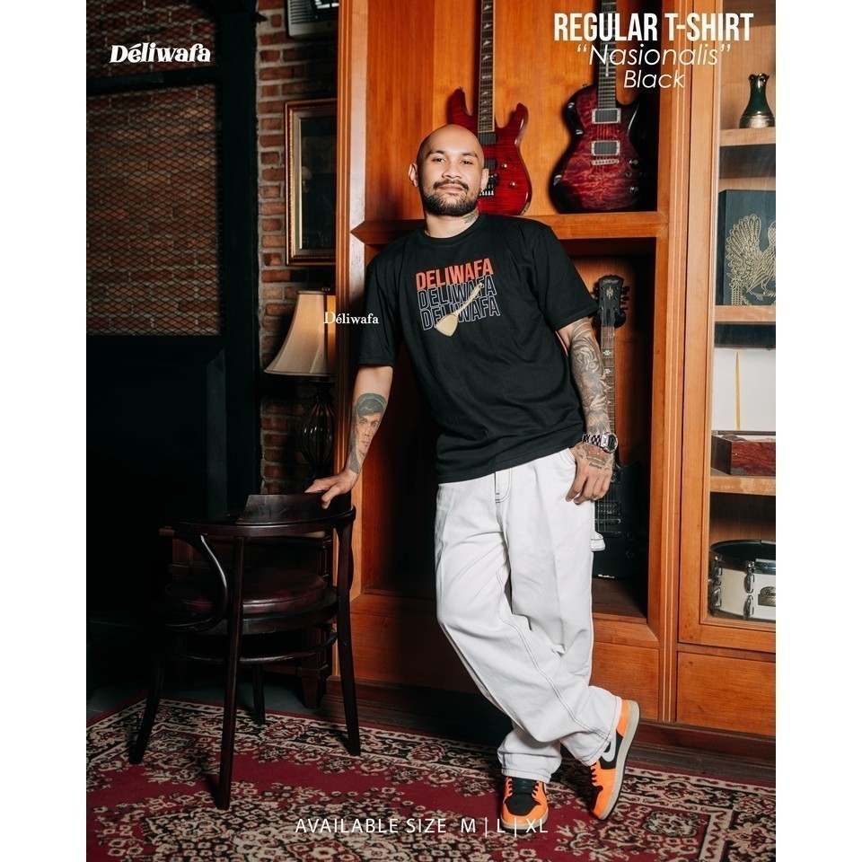 Original Deliwafa - Nasionalis | T-Shirt Regular | Kaos Lengan Pendek | Baju Pria Wanita Sleeves
