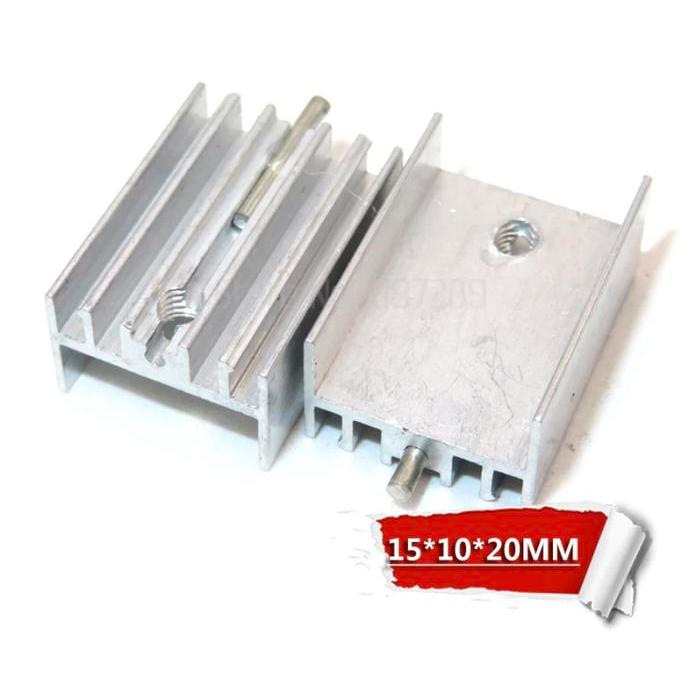 (BACA DESKRIPSI) Heatsink TO-220 with pin Pendingin Transistor Mosfet IC 7805 20x15x10