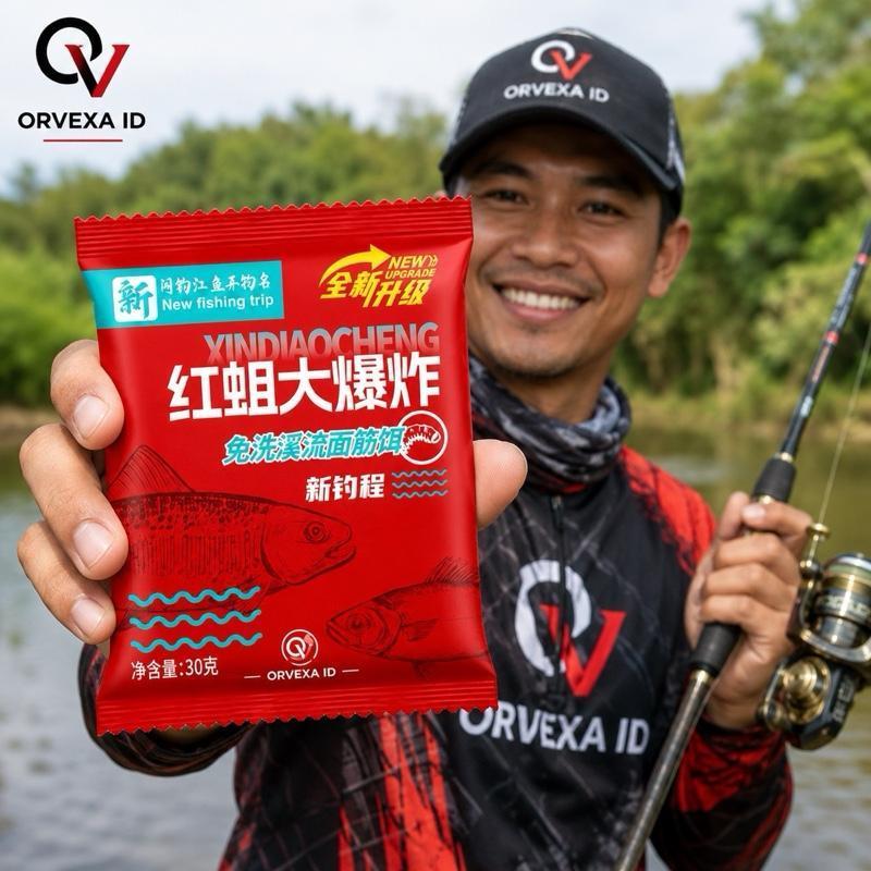 Serbuk Cacing Merah Asli Umpan Pancing Ikan Galatama & Harian, Siap Pakai & Praktis Cocok Untuk Sega