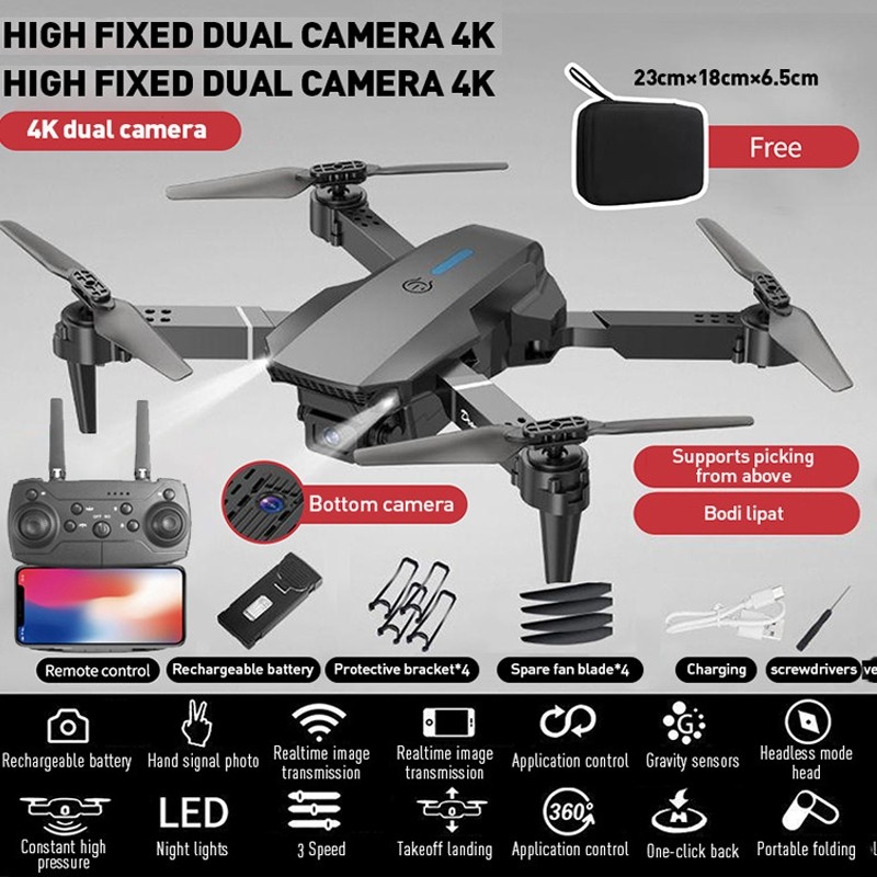 (Reverie-) E88 Pro Drone/E99 Pro Drone Anti Tabrak Drone Mini Dengan Kamera HD Drone Smart Drone E88