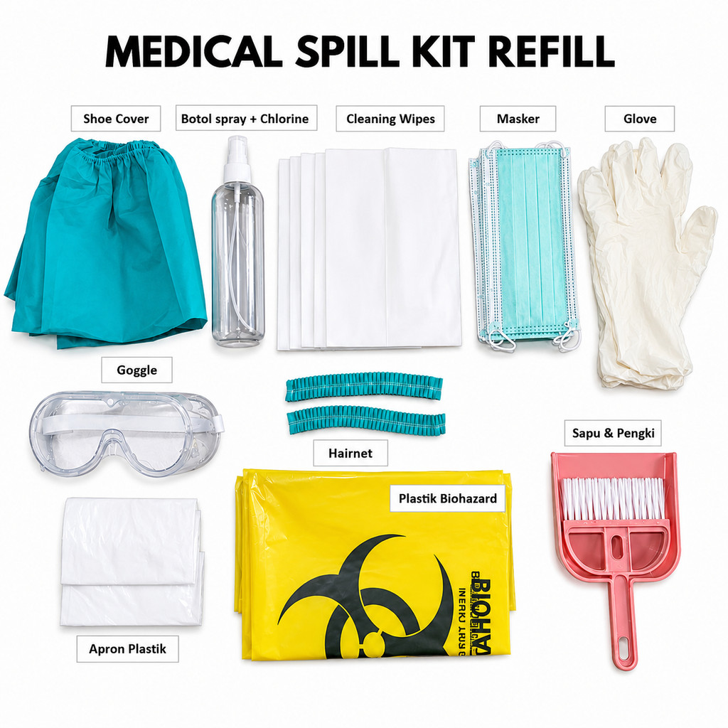 REFILL Spill Kit Infeksius Klinik Rumah Sakit SpillKit Limbah B3 Medis