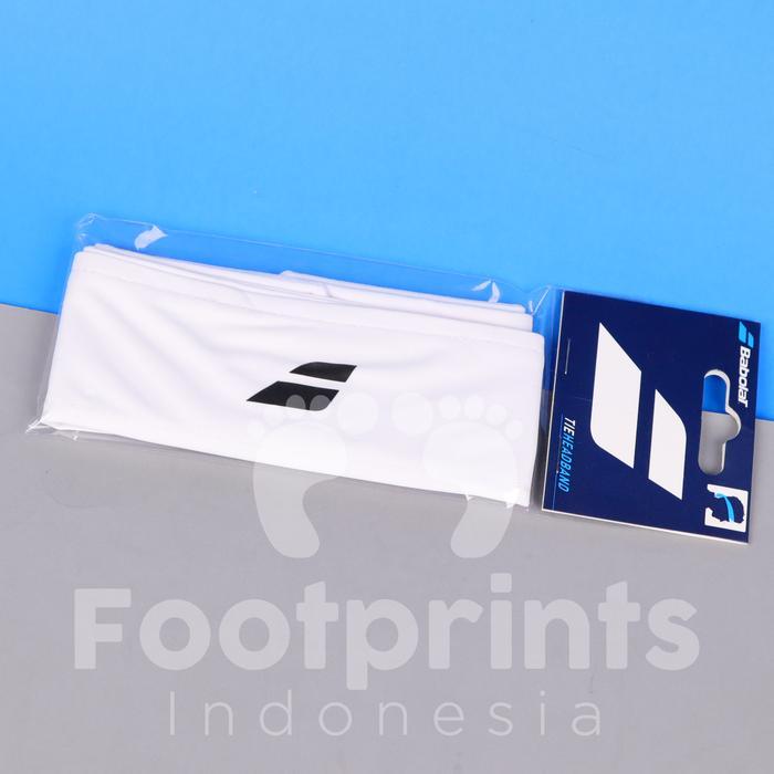k y w Babolat Tie Headband Tenis Tennis Head Band Handuk Kepala Tie Original - Putihterbaikk