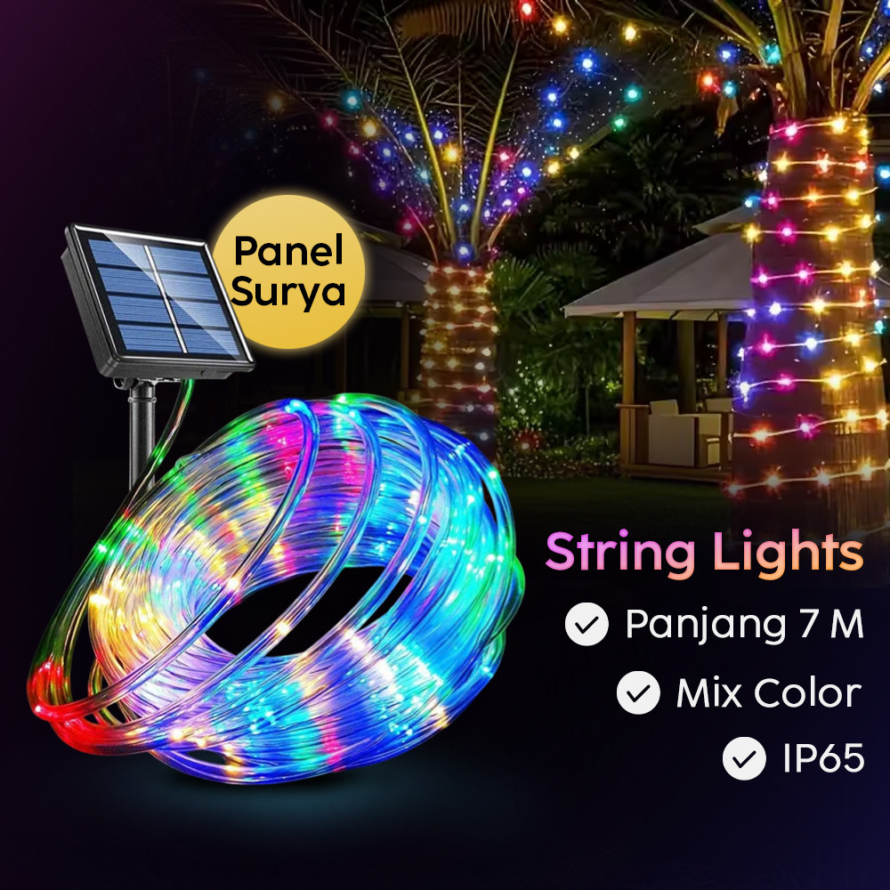 ANBLUB Lampu Hias String Lights Solar Power Waterproof 50 LED 3W 7M - HS-33 -0001
