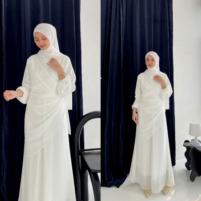 newErina Dress Ceruti Ootd Hijab Simple Seragam Bridesmaid