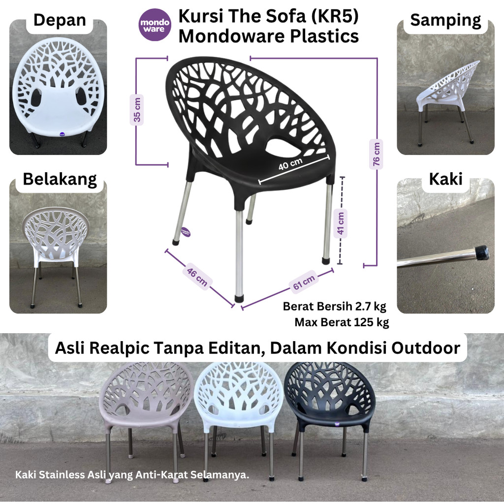 KR5 / KR7 - Kursi Santai JARING Twinpan / Kursi Teras Minimalis / Kursi Taman kaki stainless TwinPan
