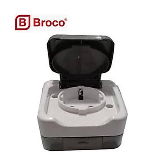 Stopkontak colokan outdoor broco atlantik dengan tutup tempel socket