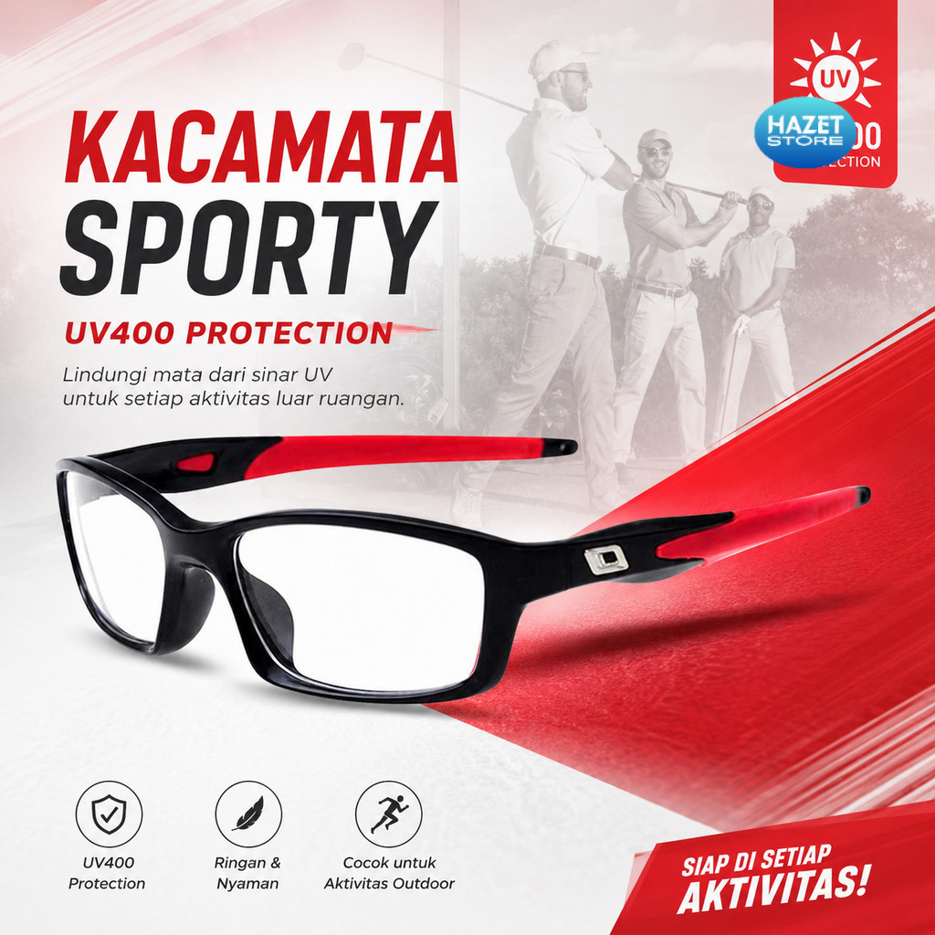HAZET STORE OULAIOU Kacamata Sporty Outdoor UV400 Glasses Silicone Frame - 9837