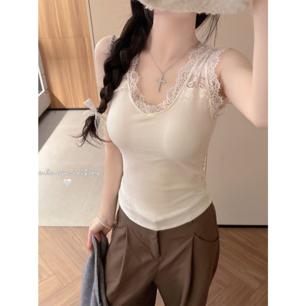 Lucky kaos polos wanita./baju polos wanita/kaos lengan pendek/kaos polos /Kaos  renda dengan tali sp