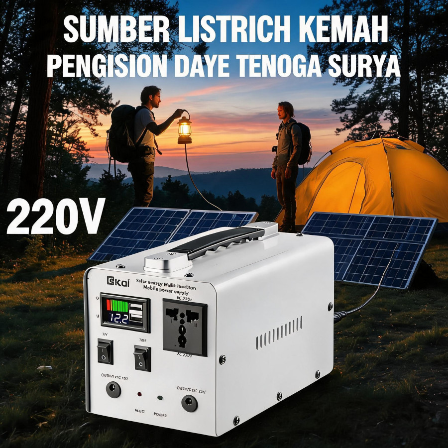 POWER STATION PORTABLE SOLAR GENERATOR POWER BANK AC DC