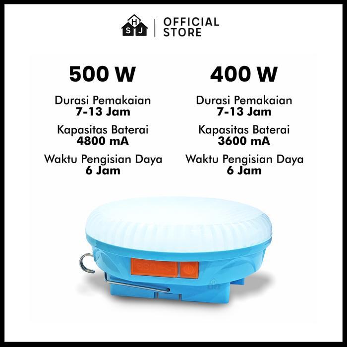 A1Lampu LED Emergency UFO + Senter Solar Panel 300w 400w 500w Lampu Darurat Terang Led Lampu Emergen