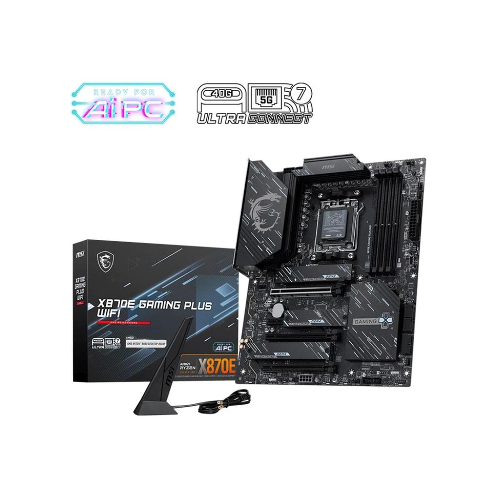 MSI Motherboard Mobo X870E GAMING PLUS WIFI AMD AM5 - X870E DDR5 ATX - Garansi 3 Tahun Support Ryzen