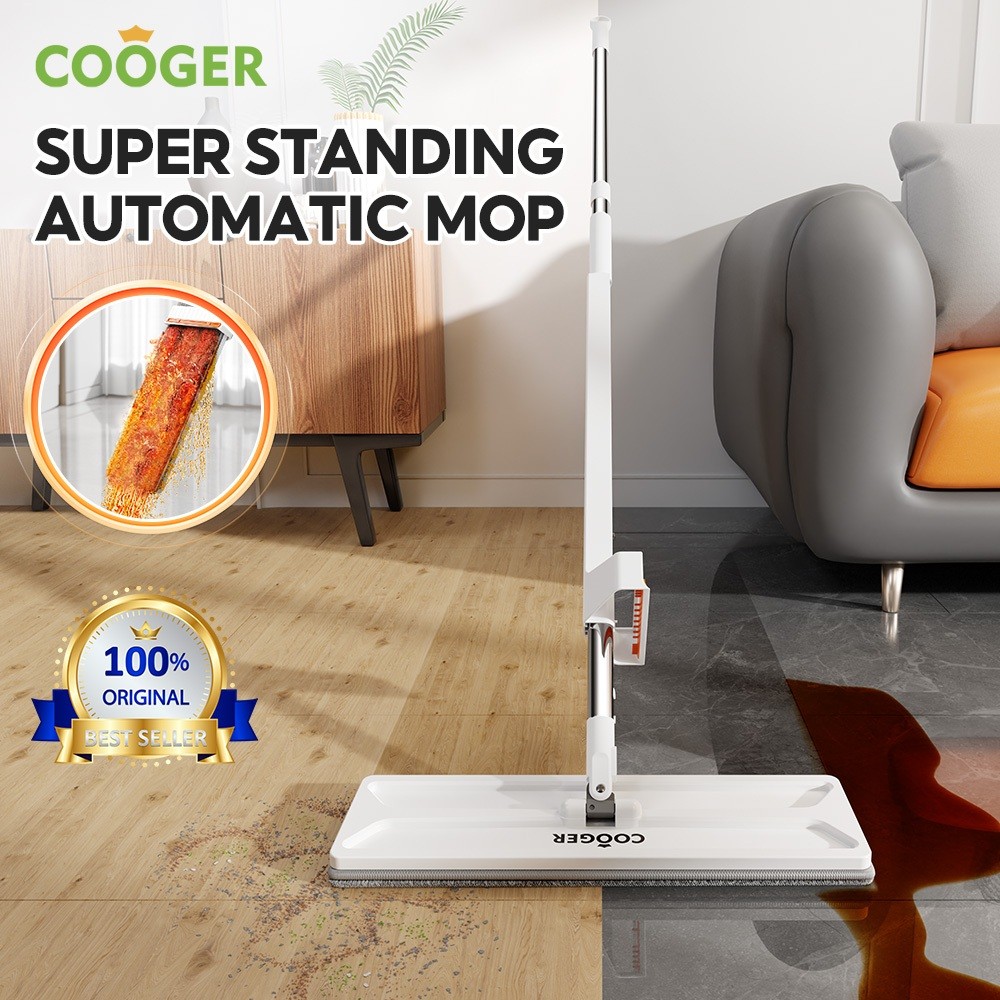 COOGER Pel Lantai Peras Otomatis Alat Pel Lantai Dengan Kain Pel Microfiber