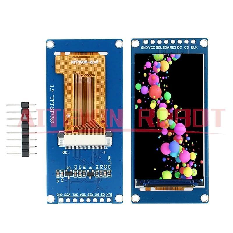 Layar LCD TFT IPS 1,9 Inci Sudut Pandang Penuh, Modul Layar Warna, Port Serial SPI, Definisi Tinggi 