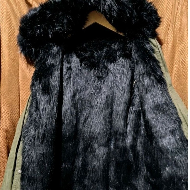 jacket parka bulu rakun fur raccoon coat coat winter fur real army coat bulu asli long coat bulu rak