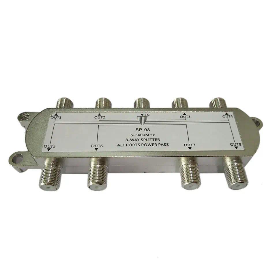 8 Way 5-2400 MHz Signal Satellite Splitter GSP-08 TV Antenna RF Sat Coaxial Diplexer Combiner Cable 