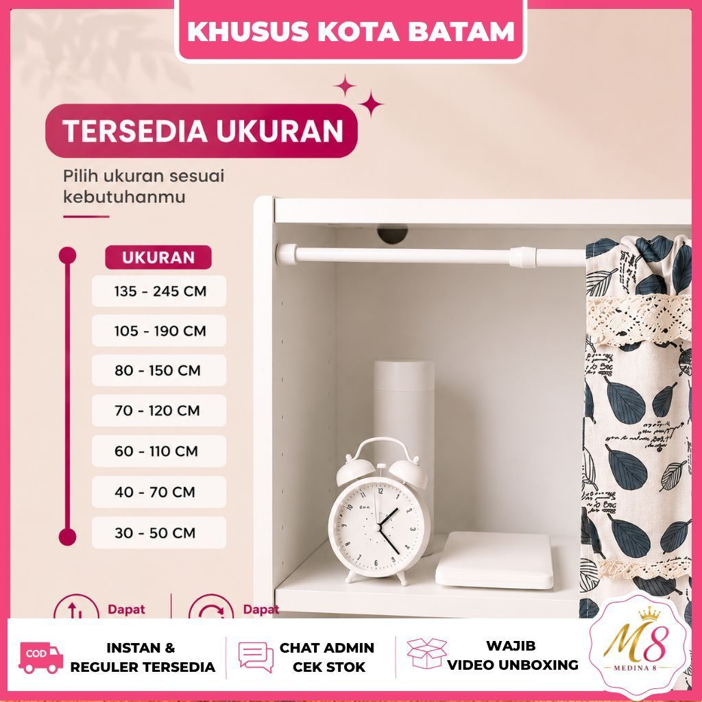 [BISA INSTAN] Tiang Gorden Kolong Murah Adjustable READY BATAM | Tiang Shower Gorden | Tiang Gantung