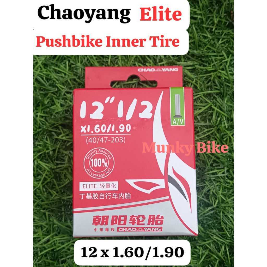 Foto Chaoyang Ban Dalam Inner Tire Tube ELITE 12  1/2 x 1.60 / 1.90 Pentil Schrader Valve Lurus Pushbike