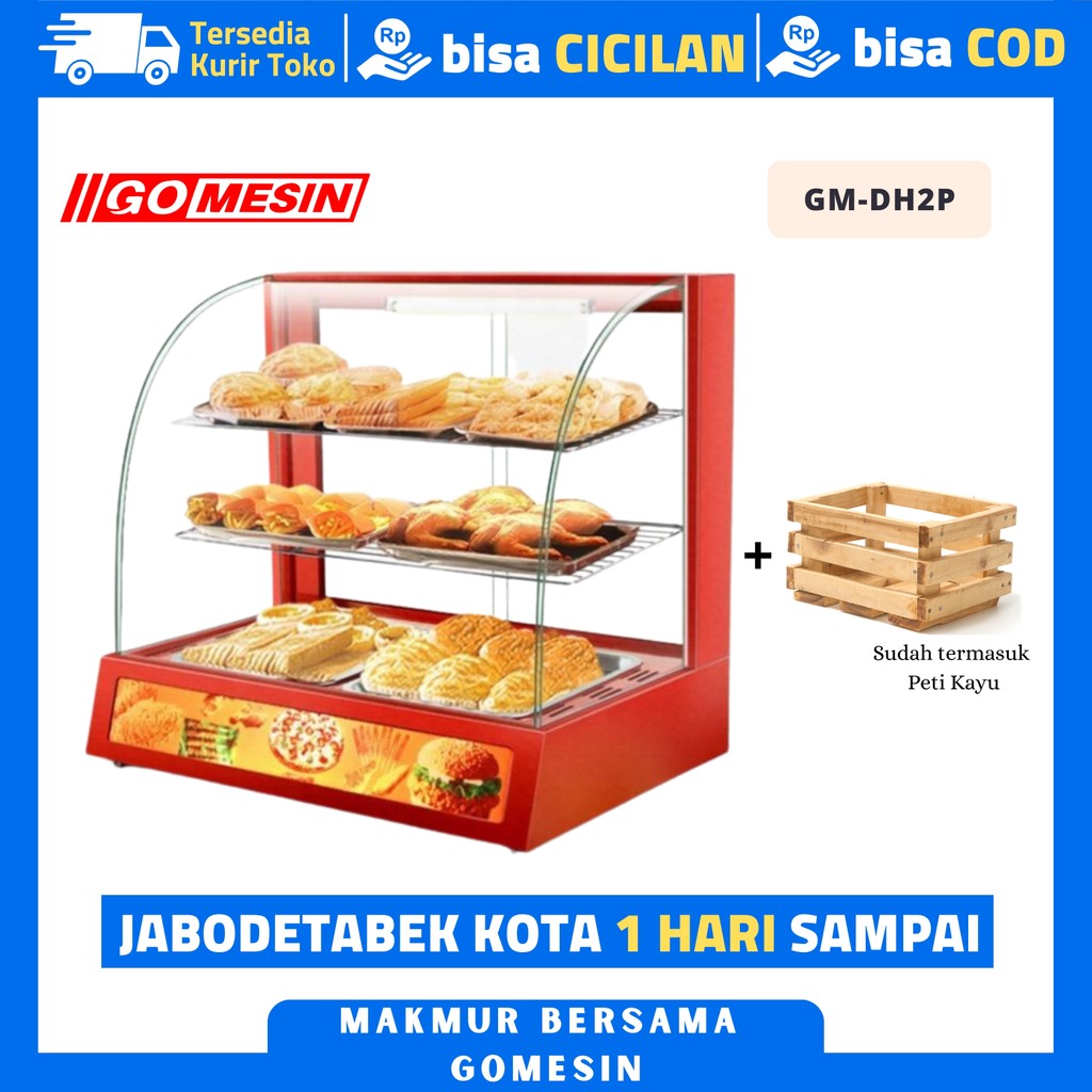 SHOWCASE WARMER FRIED CHICKEN GOMESIN GM-DH2P ETALASE PENGHANGAT MAKANAN AYAM FRIED CHICKEN