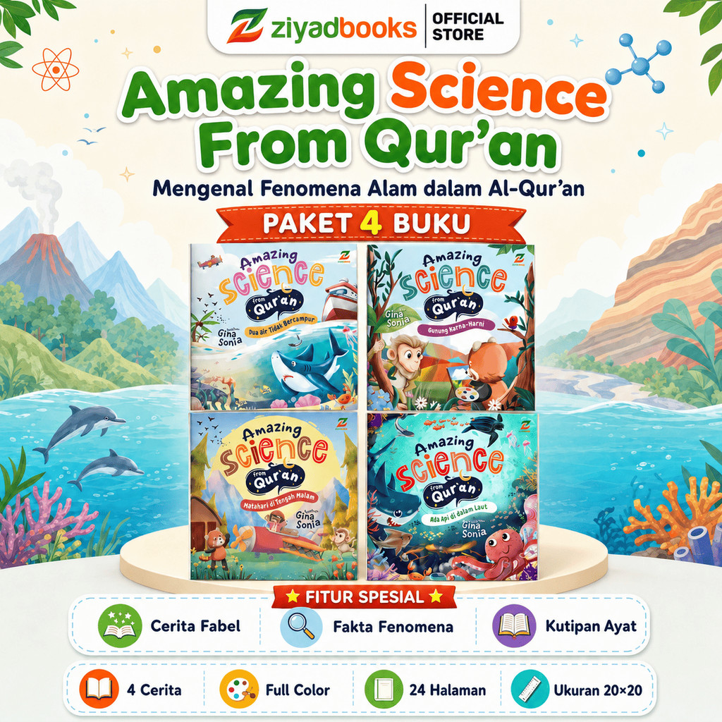 (Isi 4 Buku) Buku Cerita Hewan Islami - Amazing Science From Quran - Ziyadbooks