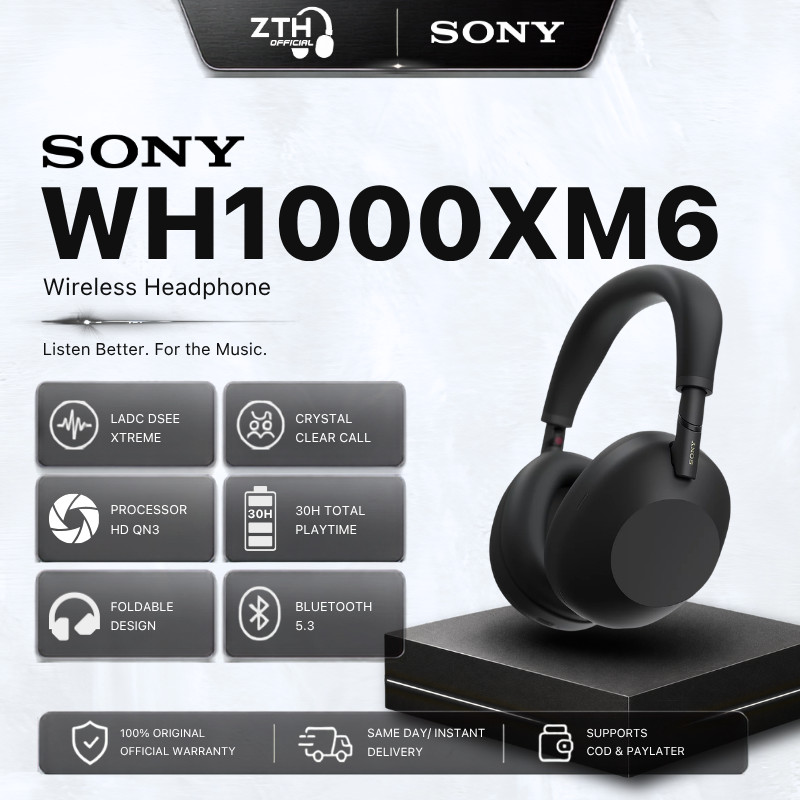 Sony WH-1000XM6 / WH1000XM6 / WH1000 XM6 Over Ear Noice Cancelling Headphone ANC