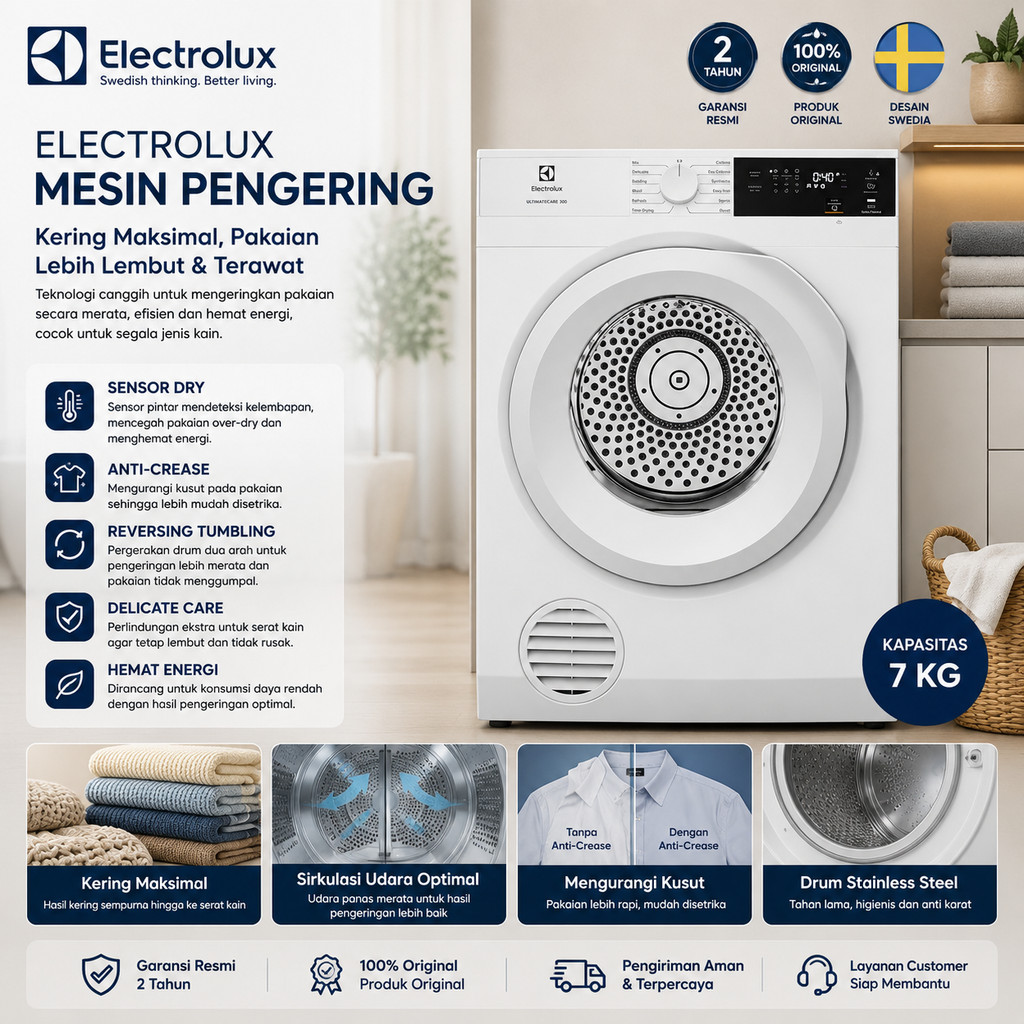 Electrolux EDV904H3WC Pengering Pakaian