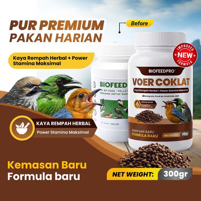 VOER COKLAT 300gr Pur Harian Burung Kicau Biofeedpro Untuk Jalak - Cendet - Kacer - Anis Merah - Ani