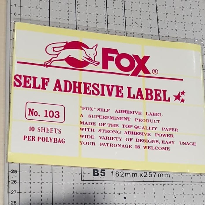 Label Fox No.103 (10 Lembar)