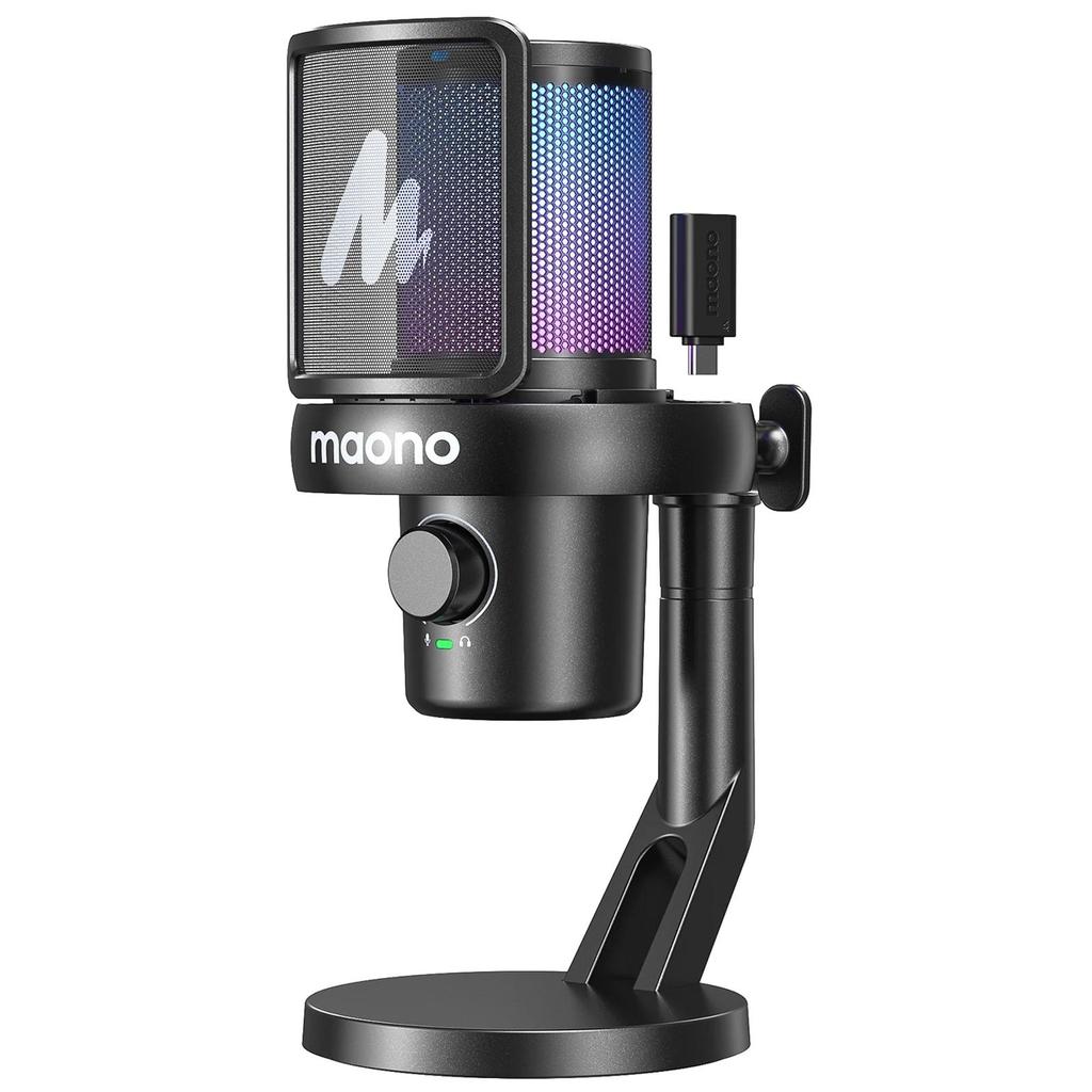 MAONO DM40 Wireless USB Microphone with AI Voice Changer Noise Reduction Condenser Mic for Gaming St