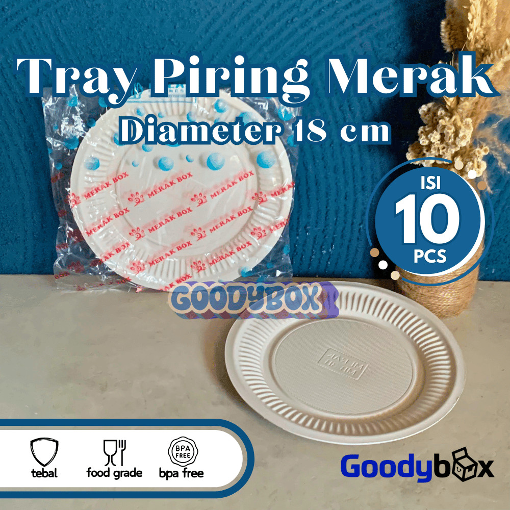 Goody Box - Tray Piring Merak / Piring Makan Plastik Sekali Pakai / Piring Plastik Praktis Murah