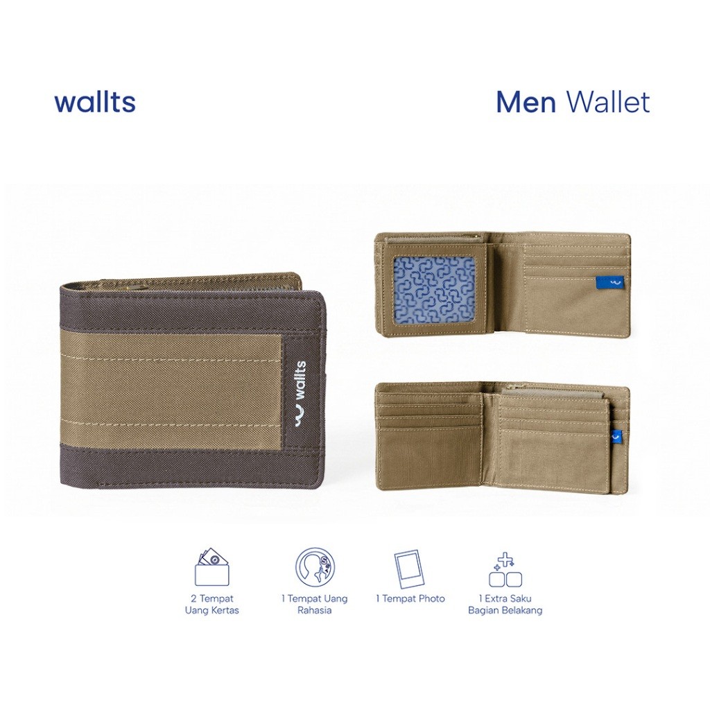 Wallts Ben - Wallts Dompet Lipat Kanvas Pria Anti Air