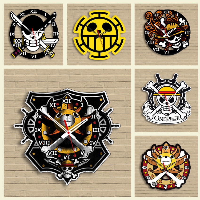 Myu - Jam Dinding One Piece Logo - Luffy D. Monkey thousand Sunny Going Mary Roronoa Zoro Usopp Tony