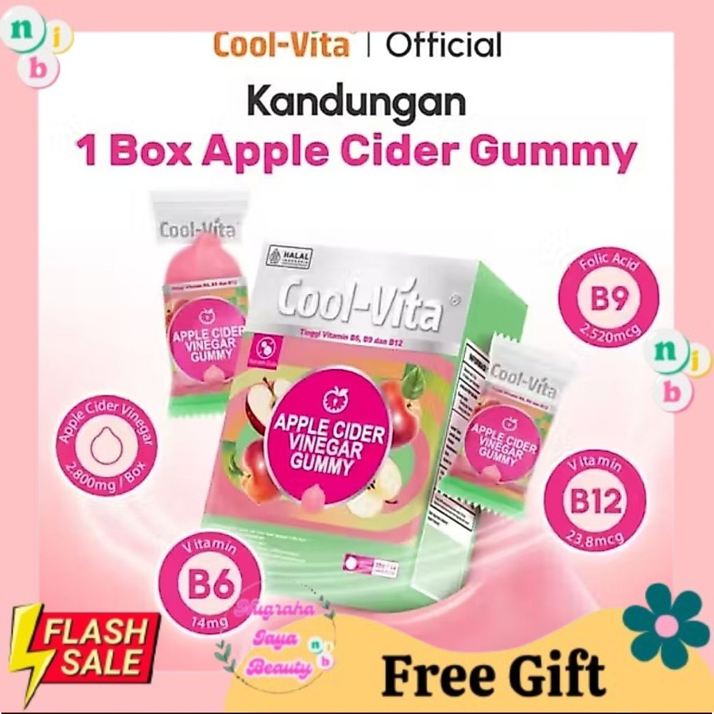 NJB - Coolvita Apple Cider Vinegar Gummy | Bantu Kontrol Nafsu Makan & Metabolisme - Gummy Cuka Apel