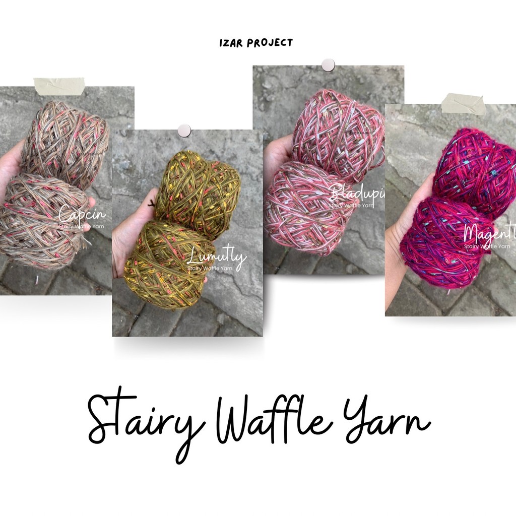 Benang Stairy Waffle | Stairy Waffle Yarn Fancy Yarn| Benang Fancy Benang Fancy Kombinasi
