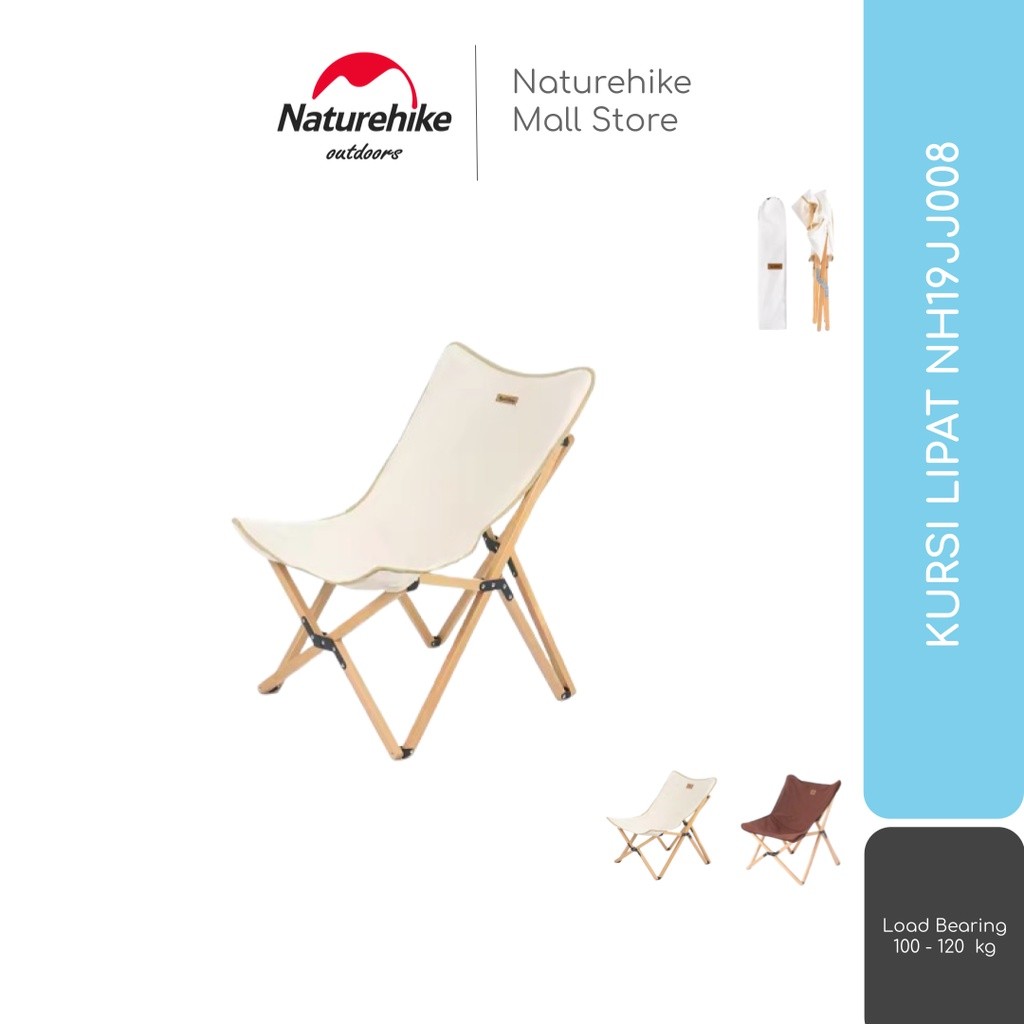 KURSI LIPAT KAYU GLAMPING CAMPING PORTABLE NATUREHIKE NH19JJ008
