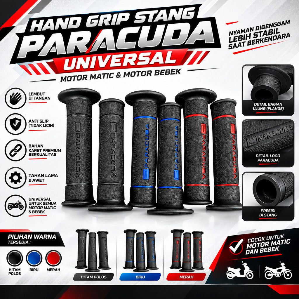 PROMO HandGrip Stang PG-55 Paracuda Universal HandGrip Stang Motor Beat Mio Vario Aerox Nmax PCX ADV