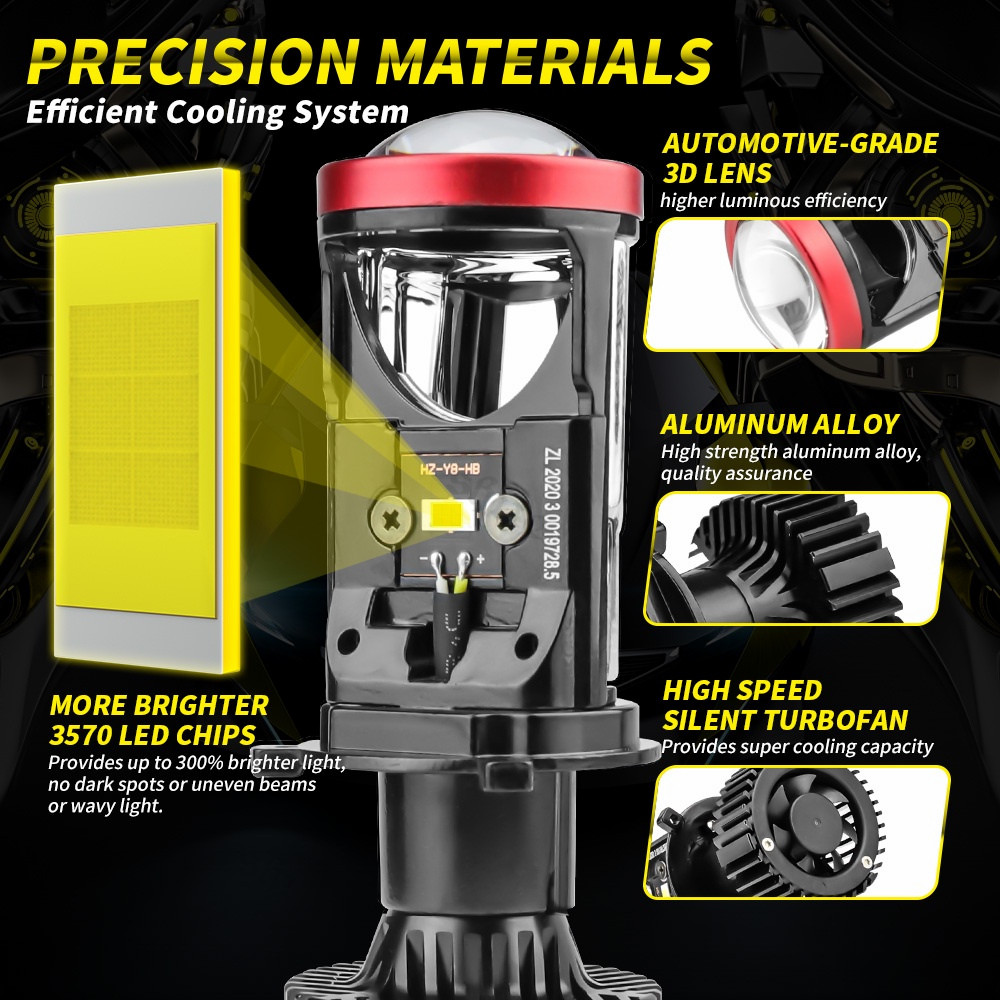 Mini Projector H4 Lampu Led Mobil H4 45 Watt Lampu Led Y7d H4