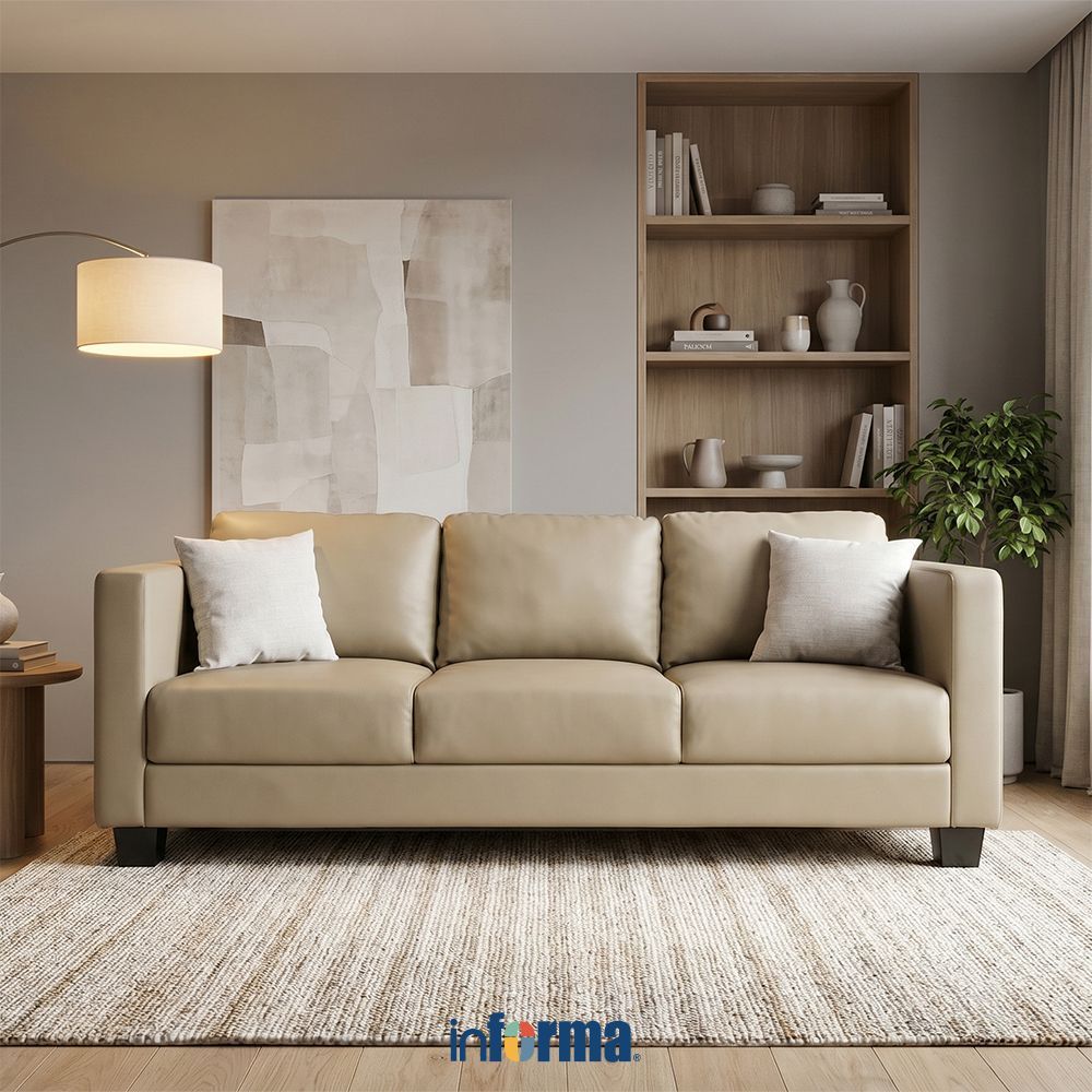 Informa Venien Sofa Kulit 3 Seater - Cokelat Cappuccino Sofa Lipat Tempat Tidur Lipat Sofa Minimalis
