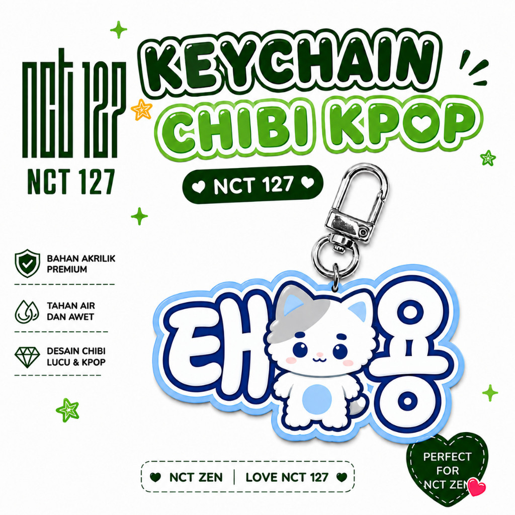 Ganci Chibi NCT127/ Keychain NCT KPOP / Akrilik 2mm / Ganci nct127