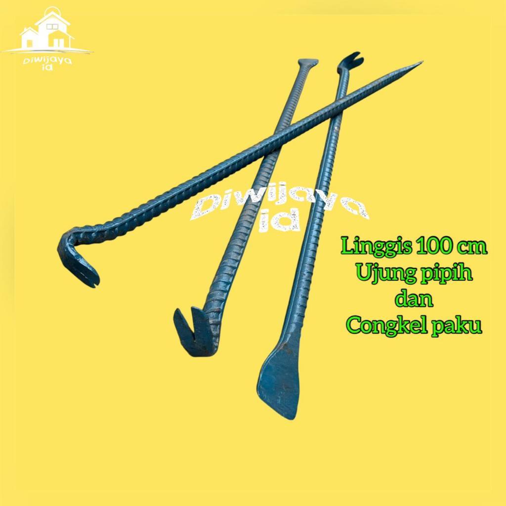 Linggis 100 cm  1 meter cabut paku gali tanah asli baja ulir - Linggis ungkit linggis congkel linggi